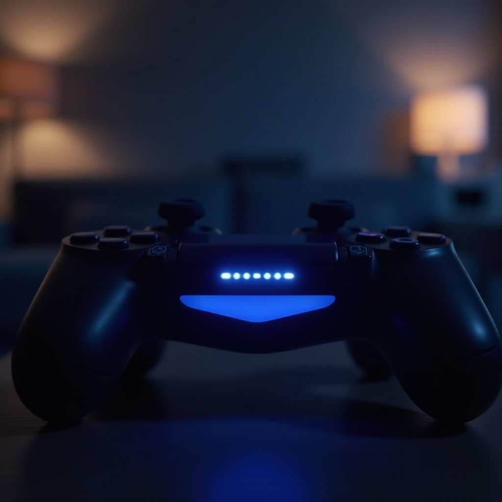 controller PS4 lampeggiante blu chiaro