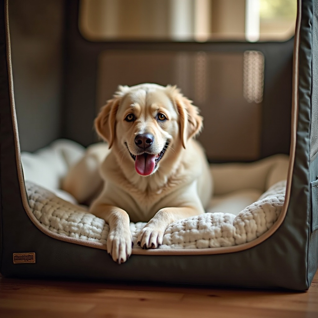 dressage en cage pour chien âgé