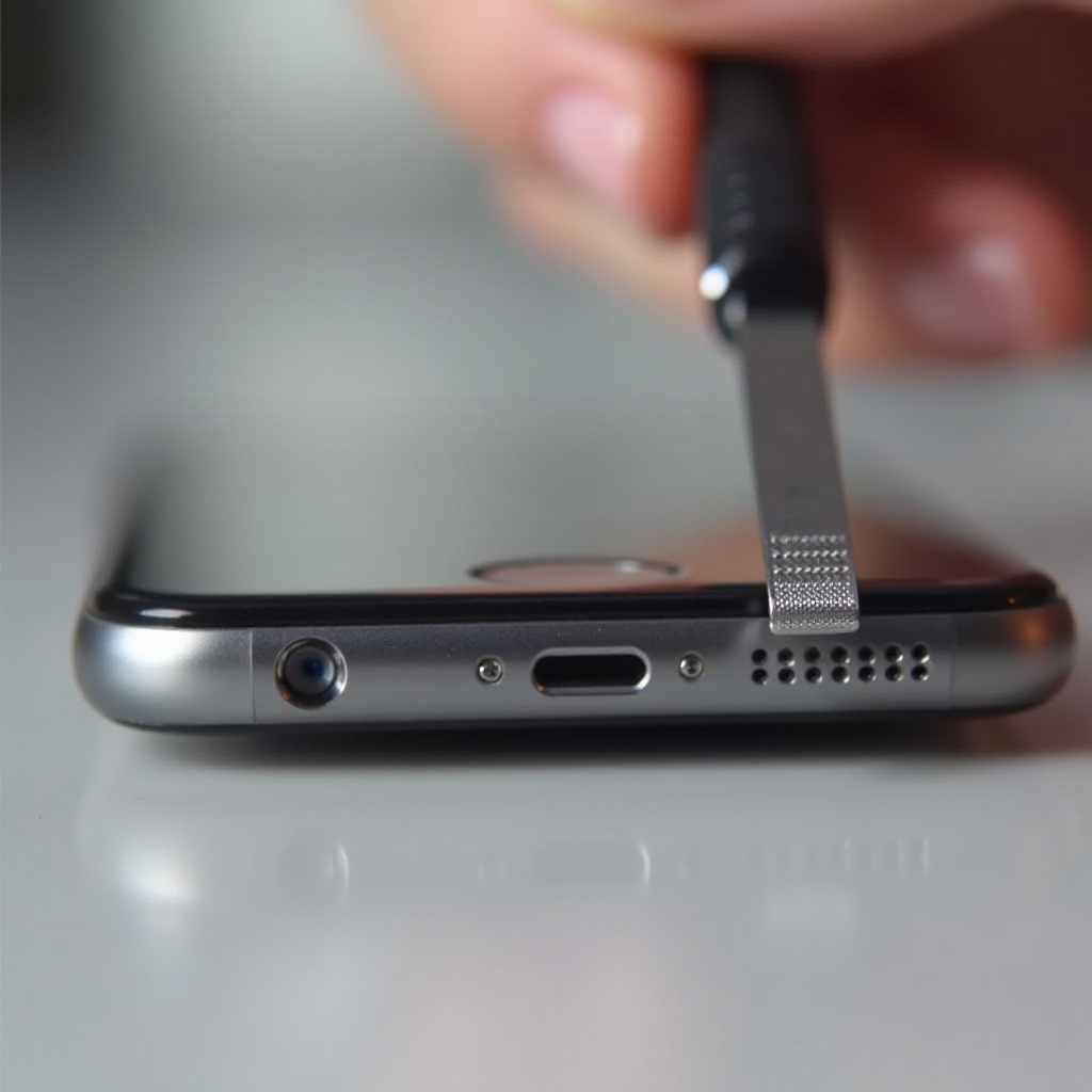 cómo limpiar la ranura de la tarjeta sim del iphone